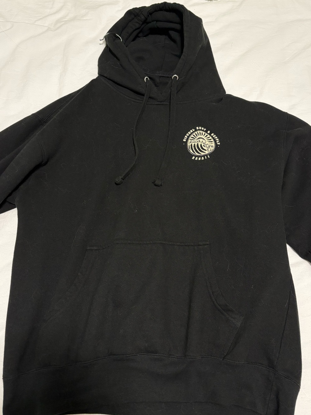 Rip Curl Black Hoodie with Hawaii symbols front and back